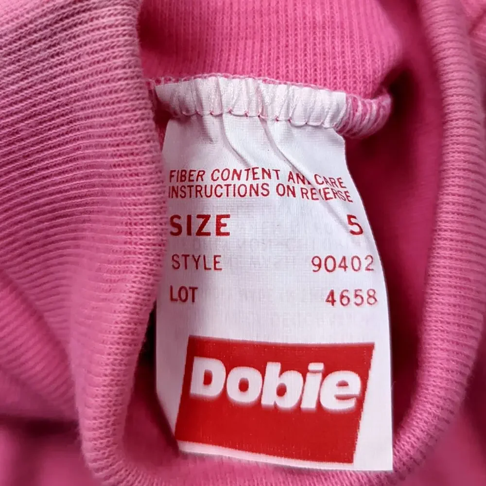 Vintage Dobie Turtleneck Shirt Girls Size 3T Pink Long Sleeve Basic Layering